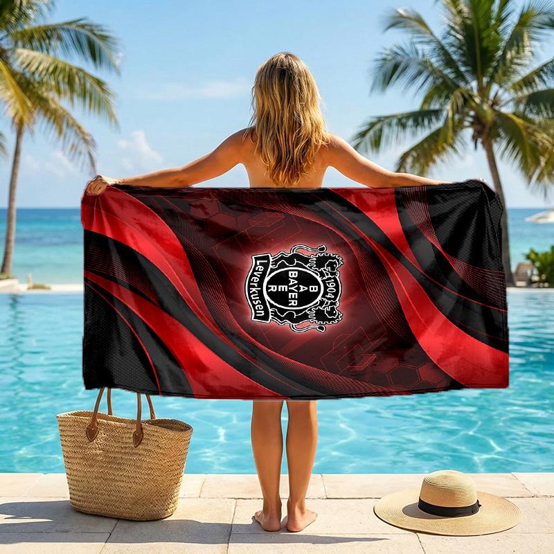 Bayer Leverkusen Football Beach Towel Soft Microfiber Summer Towel Quick Dry Absorbent Towel for Beach Swimming Pool Travel