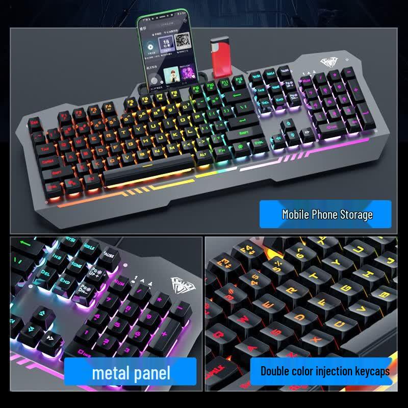 AULA F3010 Wired Mechanical-Feel Gaming Keyboard