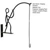 Stick Man Hanging Pendant Weather-Resistant Metal Plant Hanger Creative Shape Wall Hook for Indoor Outdoor Small Plants