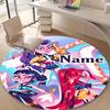 Personalized K-KPop Demon Hunters Round Chair Office Rug - Perfect for Mat, Office Chair & More - Ideal Gift for Birthdays and Holidays