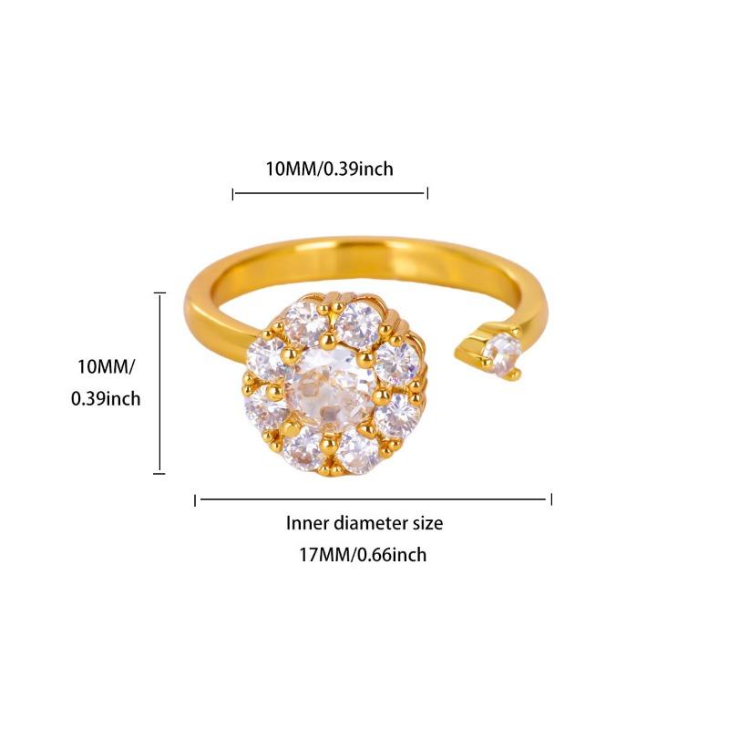 New Hot-selling Rotatable Sunflower Ring Women's Creative Ring Anti-stress and Anxiety Women's Jewelry