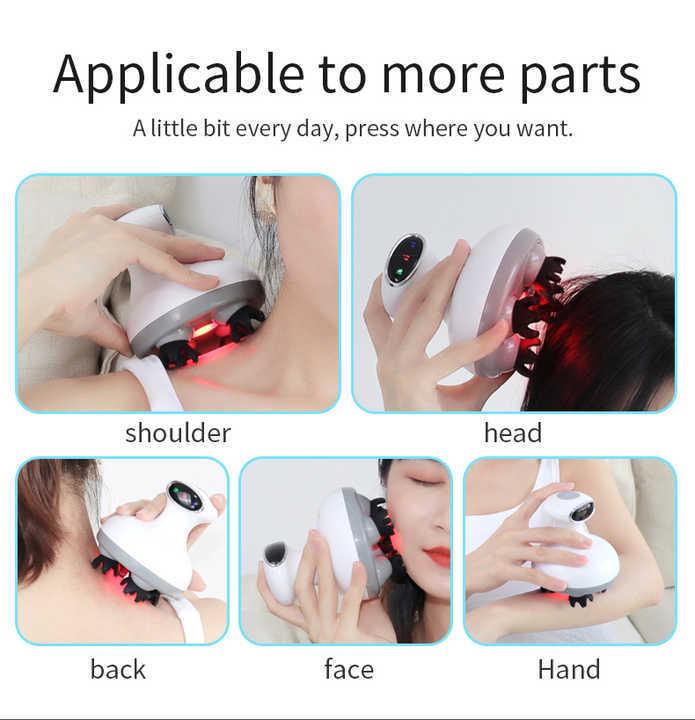 Wireless Smart EMS Electric Head Massager with Microcurrent & Red Light Therapy