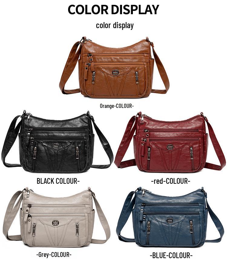 Versatile Leather Crossbody Shoulder Bag for Women - Large Capacity, Ideal for Commuting and Outings