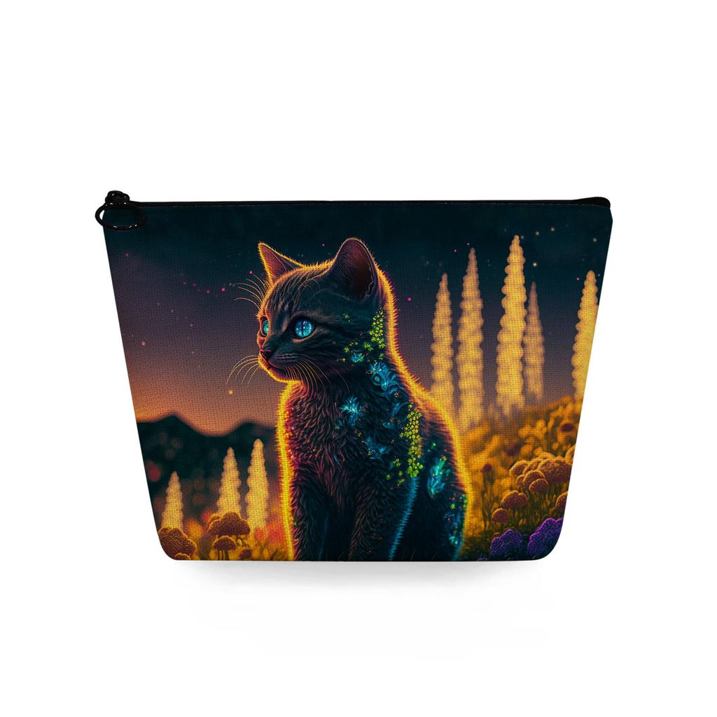Women Cat Print Cosmetic Bag Toiletries Organize Travel Storage Case 6771