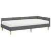Corner Bed Frame with Mattress 2 pcs Grey Fabric