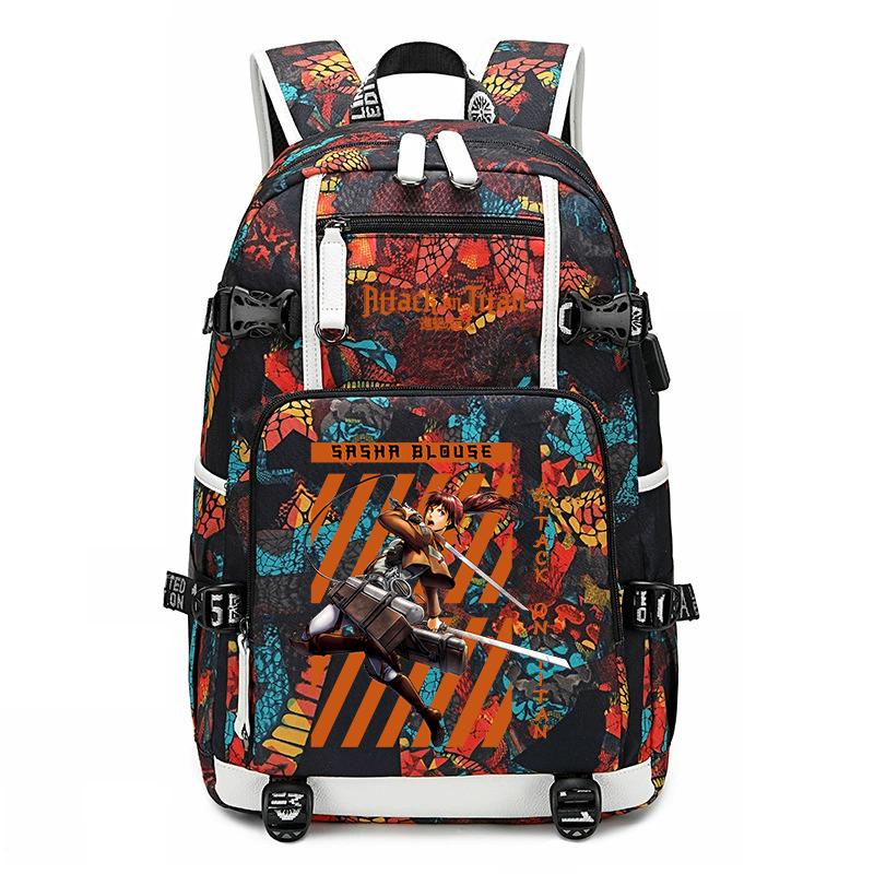 Attack On Titan Print School Backpack Large Capacity Casual Daypack for Boys Girls
