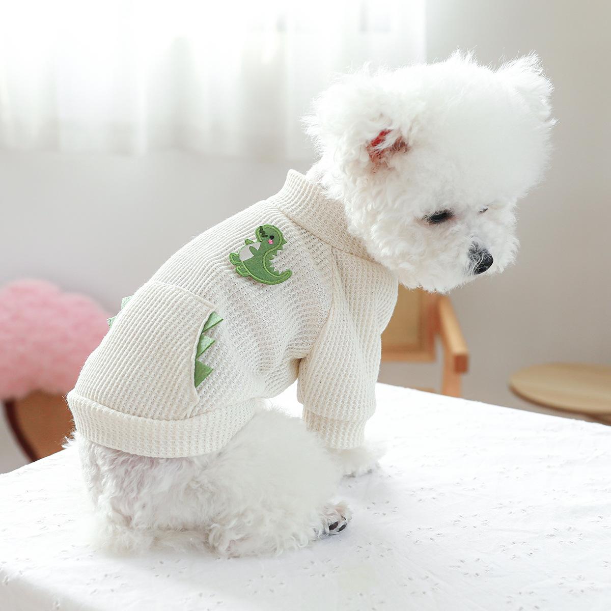 

Pet circle dog clothes spring and summer new products medium and small dog bipods pocket Dada dinosaur crew neck XL-Bust 54 Length 40cm About 14-9 kg