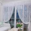 2PC Wohnzimmer Schlafzimmer Fenster Vorhänge Weiß Jacquard Spitze Pastoralen Stil Tüll Sheer Vorhänge