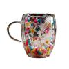 Double-Walled Glass Mug with Dried Flowers 250/350ml Heat Resistant Handle Coffee Cup for Hot Drinks Unique Artistic Glassware