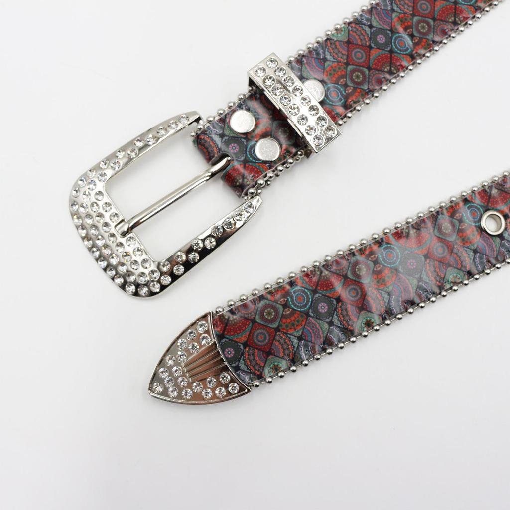 Retro Gothic Rhinestone Belt: Versatile Punk Rock Carved Waistband for Men & Women