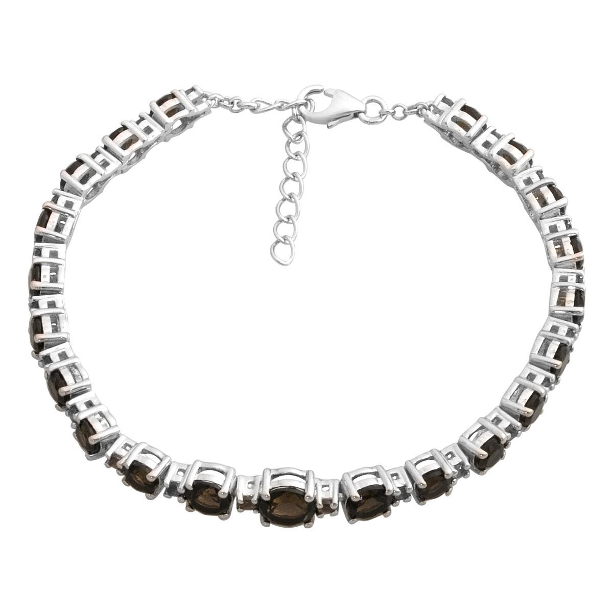 

Срібний браслет із натуральним раухтопазом. (димчастим кварцом), вага виробу 9,92 гр (2181828) 17-20cm смокі топазу кольору