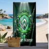 Werder Bremen FC Personalized Printed Beach Towel Soccer Logo Support Custom Name Text Absorbent Towel For Sport Travel Special Gift