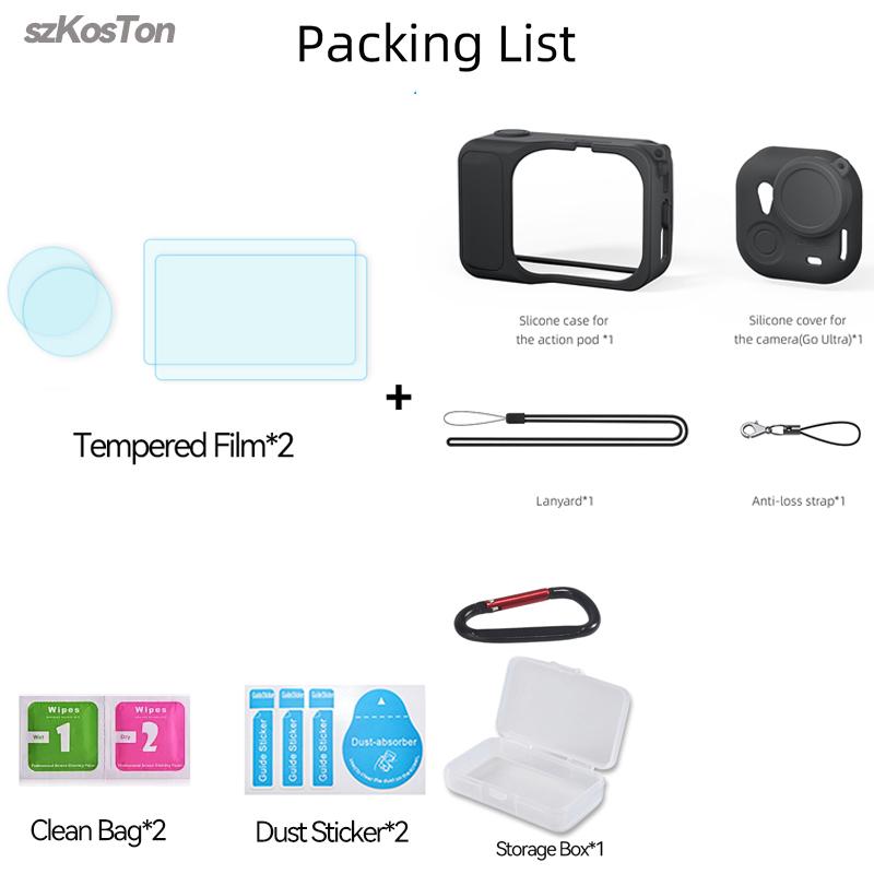 For Insta360 GO Ultra Silicone Case for Insta 360 Ultra Action Camera Protective Cover With Lens Protection Film Accessories