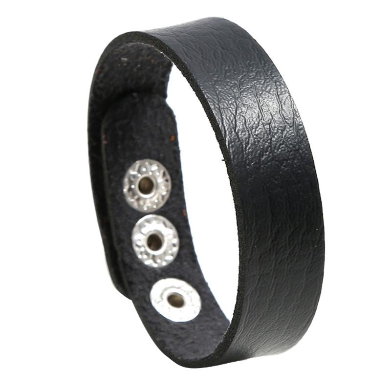 

Adjustable Sliding Clasp Bracelet Soft PU Leather Fits 14 22cm Wrist Circumference Stylish Minimalist Jewelry чорний