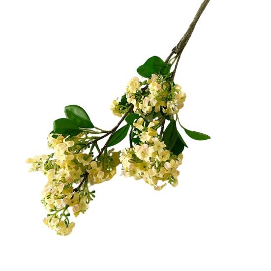 

Artificial Flowers Lilac Bouquet for Home Office Decoration Realistic 3D Modeling Adjustable Stems Reusable Floral Arrangement Props жёлтый