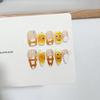 Pure Hand-wearing Nails Ins Cute Egg Treasure French Hand-painted Manicure Finished Product Detachable Fake Nail Patch