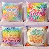 Motivation For The Day Cushion Cover Natural Linen Organic Fabric Double-Sided Printing Sofa Home Decor Gift Pillow Cover