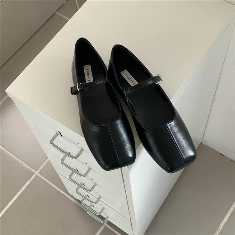 Fashion Square Toe Women Ballet Flats Fashion SOft Sole Shoes  Spring Ladies Elegant Street Style Mary Jane Shoes 2025
