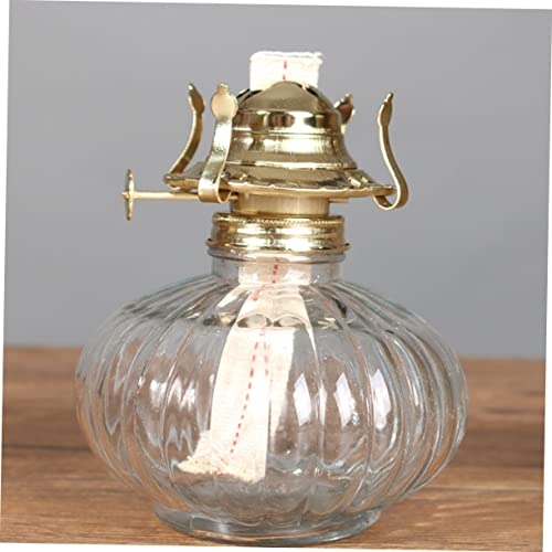 NUOBESTY Kerosene Lamp Burner Replacement Set of 3 with Wick, Retro Oil Lamp Parts, Antique Lantern Wick Burner, Metal Adjuster, Repair Parts, Interio