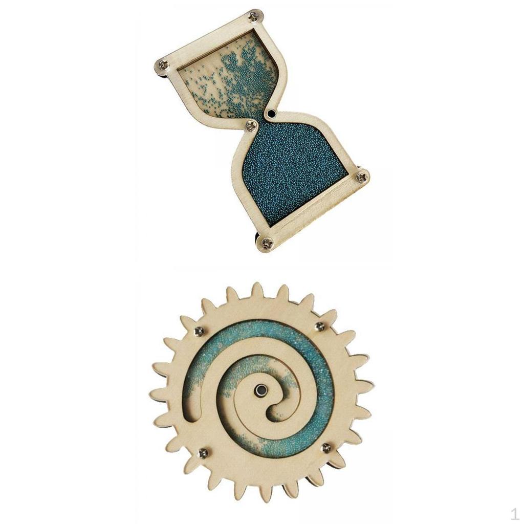 2x Busy Board Accessories Large Teal Hourglass and Medium Gear