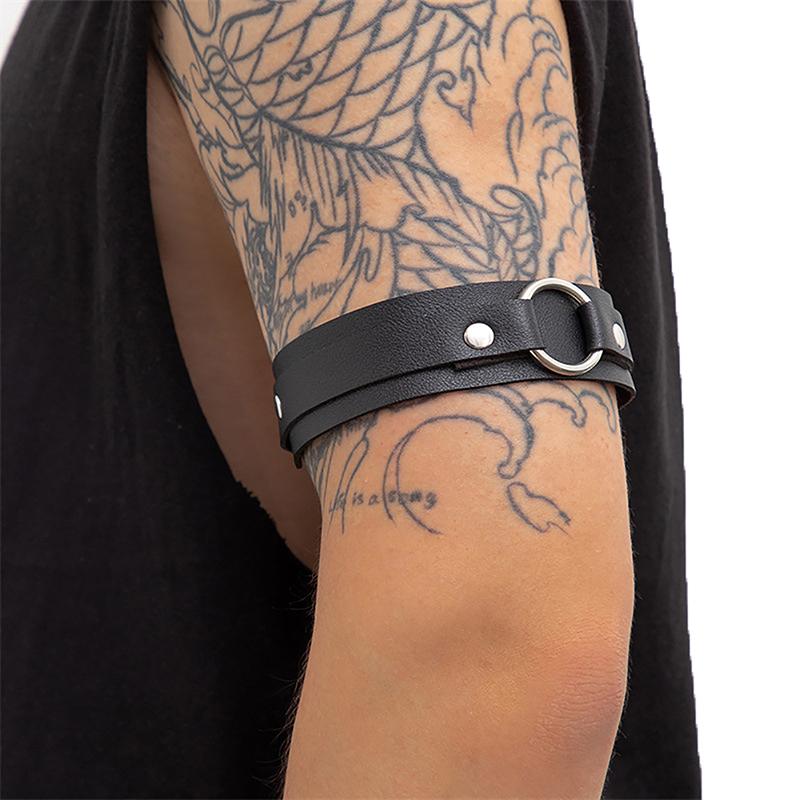 Men Sexy Pu Leather Armband Bracelet Harness Belts Adjustable Bondage Body Cage Arm Cosplay Clubwear