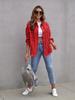 Spot New Casual Medium and Long Denim Jacket Women's Loose Hole Splicing Jacket