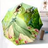 1pc Beautiful Princess Tiana Pattern Beautiful Looking Automatic Folding Umbrella, 3 Folding, 8 Pole Frame Design, Durable and Suitable for