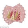 4pcs/6pcs Pink Xmas Tree Placemats Suitable for Dining Table, Table with Pink Xmas Tree, Hand Washable Rectangular Holiday Decor for Christmas Kitchen