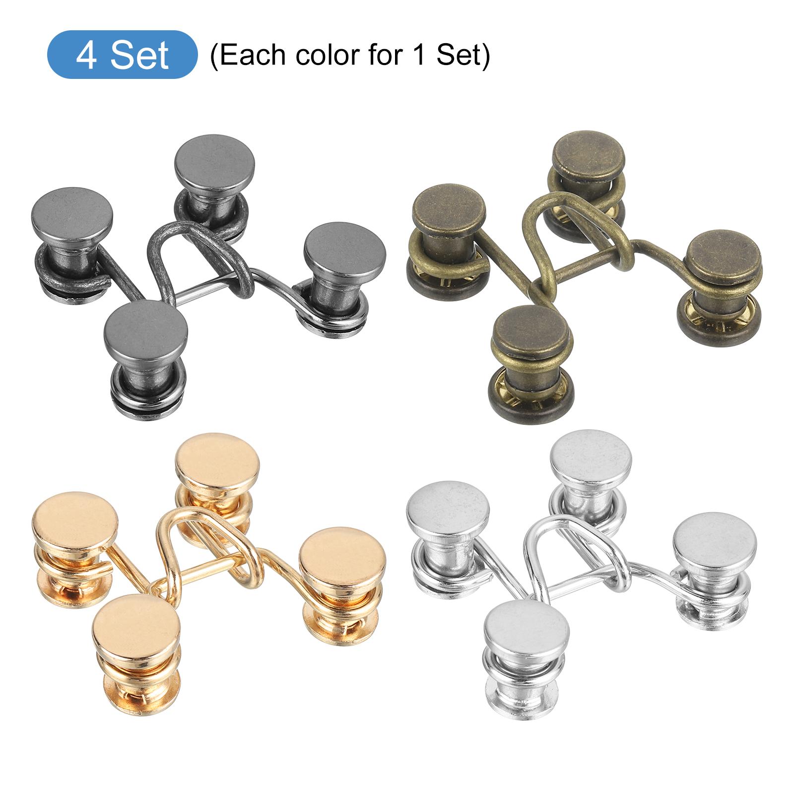 

4 Set Pants Waist Tightener Adjustable Buttons for Jeans Waist Extender Buckle Waistband Button Pins for Jeans Pants 4 Colors