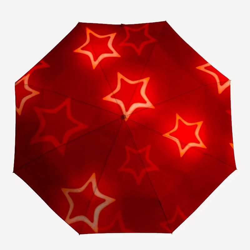 1pc Stars Circle Automatic Open/Close Umbrella, Portable Folding Umbrella, Compact Travel Umbrella For, Birthday/Christmas Gift 5062