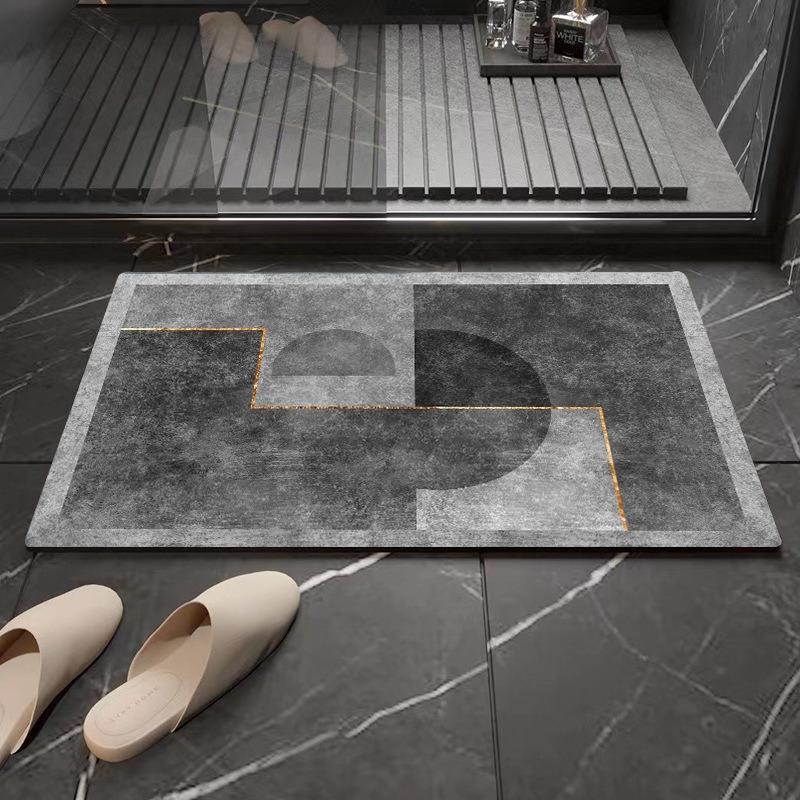 Modern Simple Diatom Mud Bathroom Bathroom Bathroom Door Non-slip Water-absorbing Quick-drying Wear-resistant Floor Mat