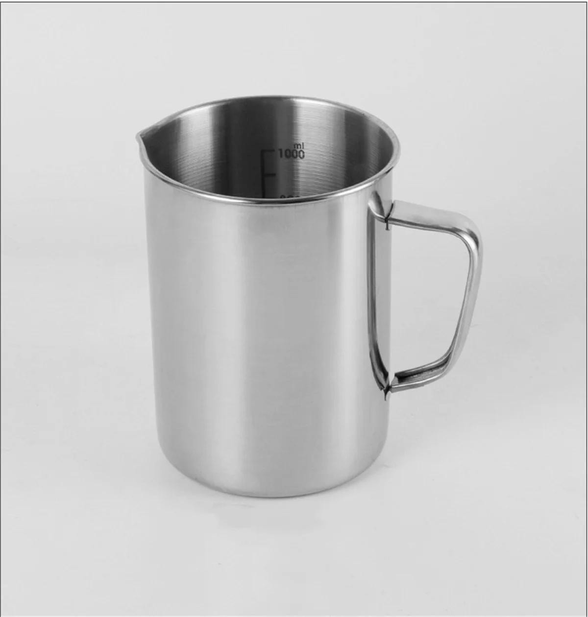 

Мерный стакан из нержавеющей стали объемом 1000 мл с градуировкой, ручкой и шкалой, кувшин для молочной пены, кувшины для эспрессо для бара и вечеринки с кофе