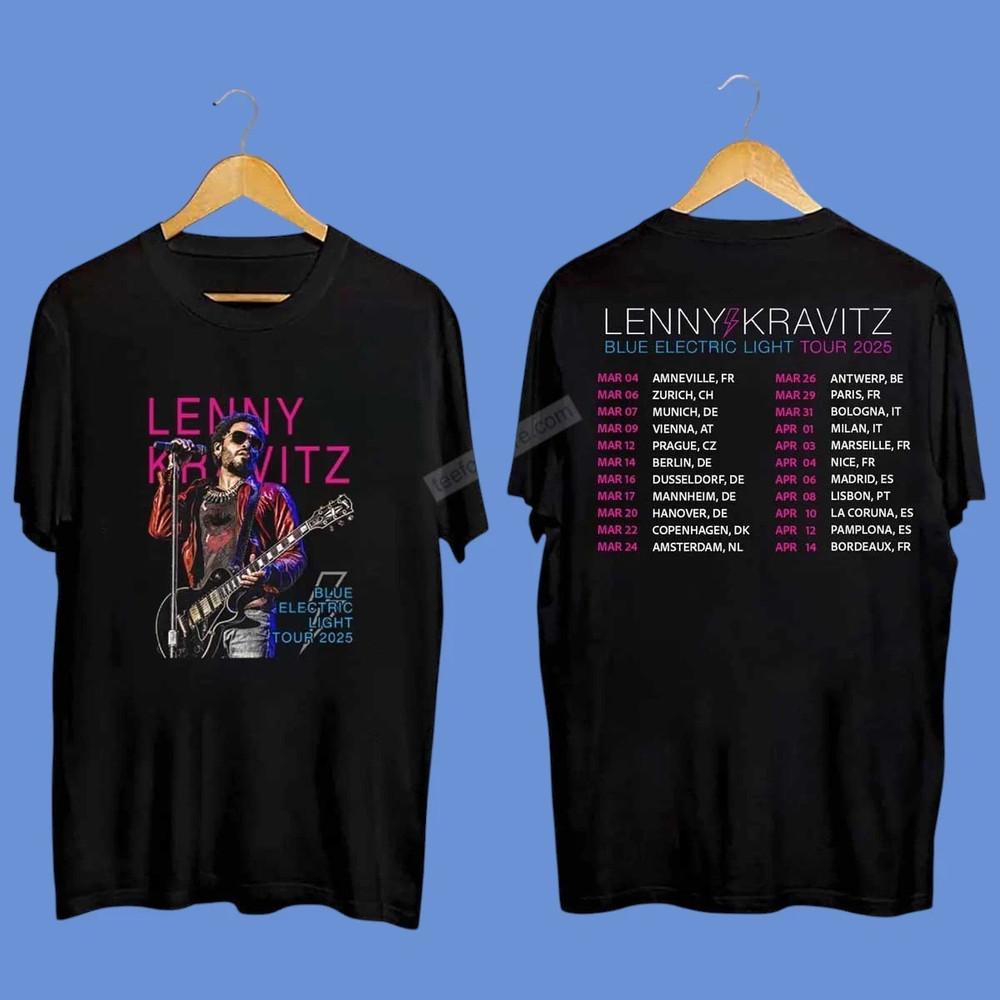 

Концертная музыкальная футболка Lenny Kravitz Blue Electric Light Tour 2025 XL