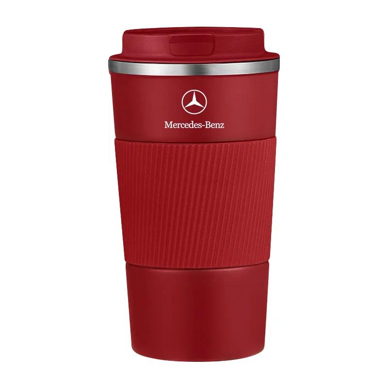 AABIF1 Car Badge Thermos Cup Coffee Mug Stainless Steel Coffee Thermos Mug For Mercedes Benz A B C E S AMG CLA CLK GLA Stickers