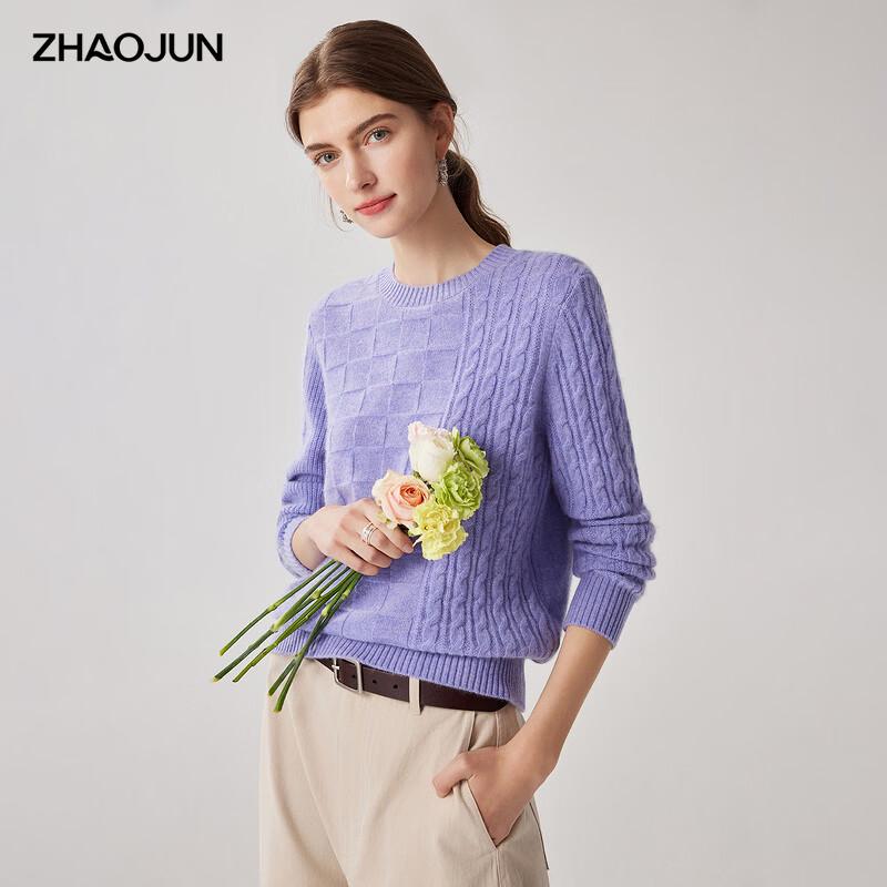 Zhaojun Women's 100% Cashmere Thickened Cable-Knit Sweater
