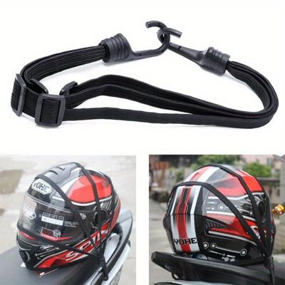 Motorcycle Flexible Retractable Helmet Luggage Elastic Rope Strap With 2 Hooks 1PC