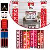 Elegant Nutcracker Christmas Decoration Hanging Door Banner Soldier Character Porch Sign