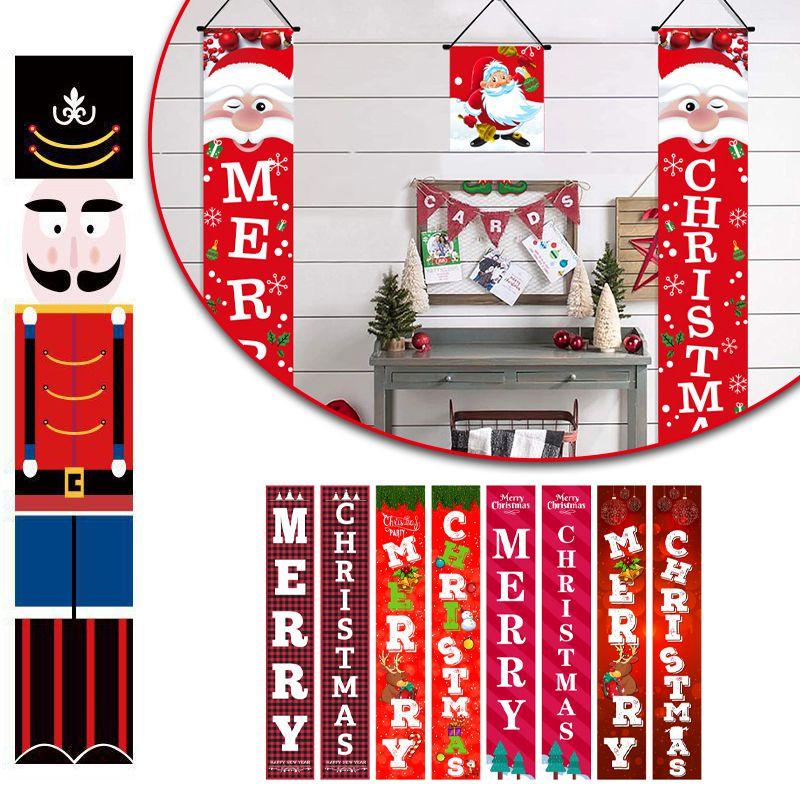 Elegant Nutcracker Christmas Decoration Hanging Door Banner Soldier Character Porch Sign