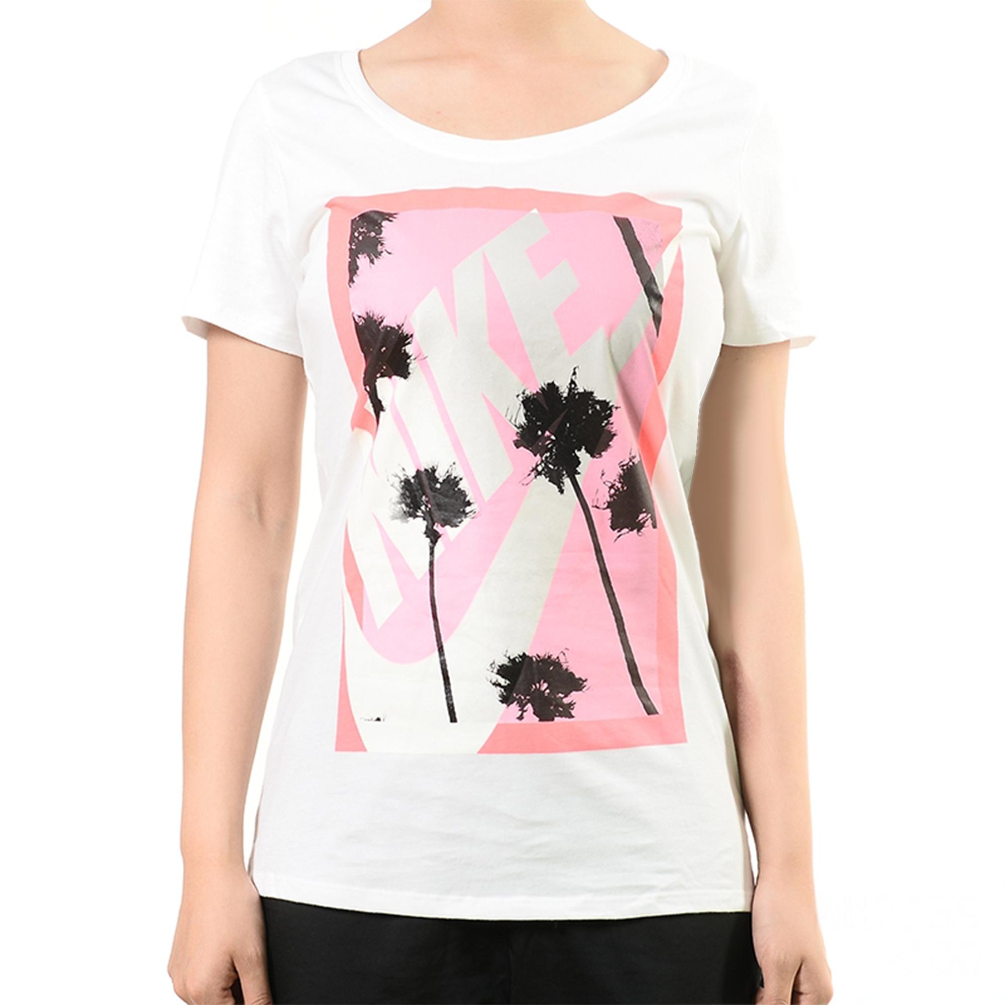 Nike Letter Print Breathable Round Neck Pullover Short Sleeve T-Shirt Women tops AH2139-100 M