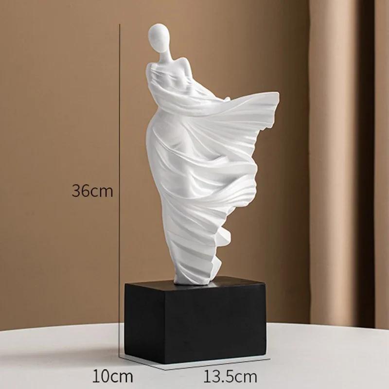 

Resin Modern Creative Living Room Art Ornaments Abstract Art Figurines Nordic Aesthetic Hallway Room Decorations Accessories білий