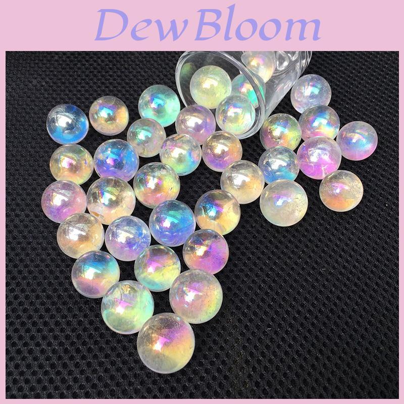 Stunning White Rainbow Aura Sphere Titanium Seed Quartz Crystal Ball For Healing Decor