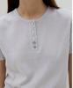 EMKM Henley Neck Linen Short Sleeve Knit Top_Blue Grey