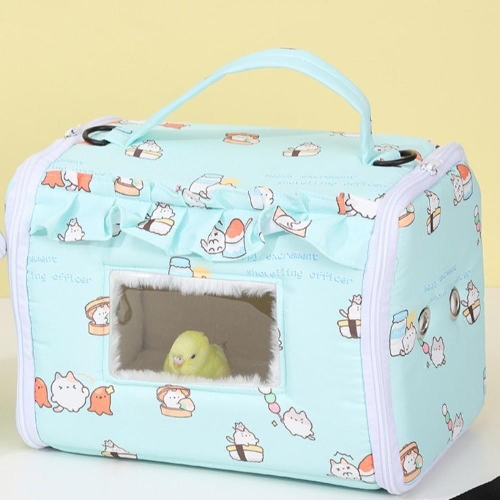 Warm Parrot Carrier Bag Windproof Thicken Bird Cotton Nest with Window Large Space Hamster Outdoor Bag Pet Supplies