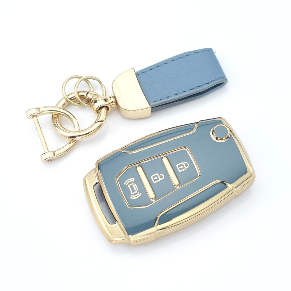 

Чехол-накладка из ТПУ для откидного ключа автомобиля для SsangYong Kyron 2 Sanka Actyon Korando Tivoli 2020 Musso Корея Сумка-брелок для ключа автомобиля Аксессуары серый