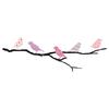 [Q8295] - Sheet of Stickers 'Oigami Birds' Pink Black - 20x70 Cm