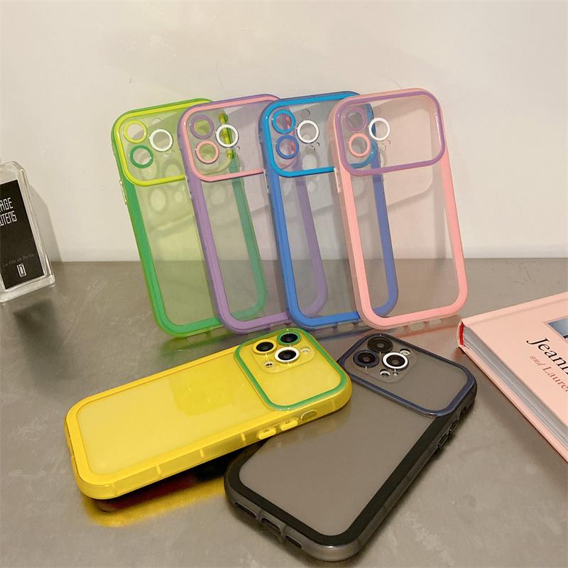 Candy Color Clear Camera Lens Protection Phone Case For Iphone 13 12 Pro Max 11 X Xr Xs Max 13 Shockproof Silicone Cover Coque