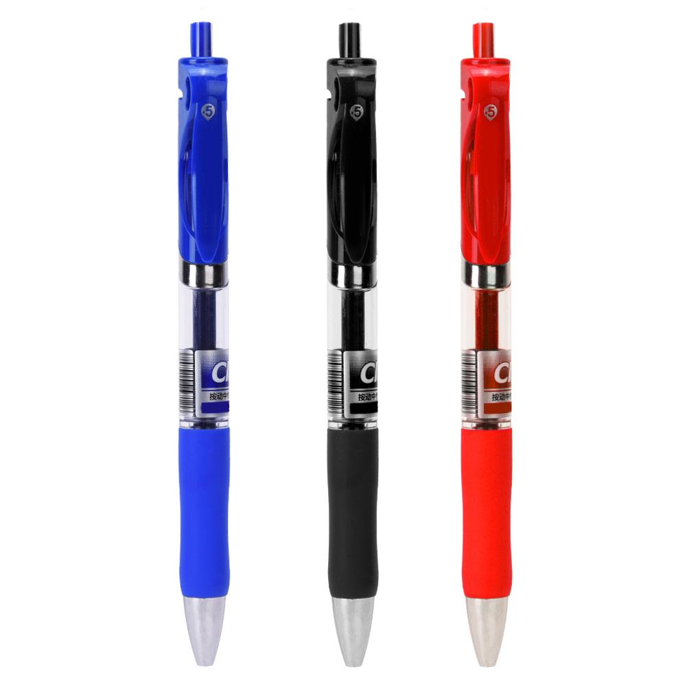 12 ks kuličkové pero protiskluzová měkká gumová rukojeť plastový stiskací typ školní kancelářské papírnictví 0,5m