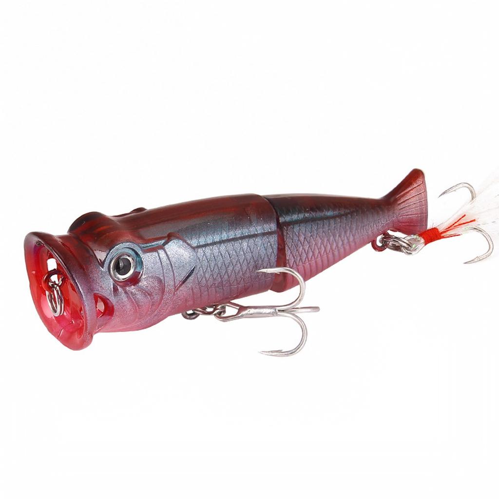 Two-Piece Surface Fishing with Feather Treble Hooks, Hard for Fishing