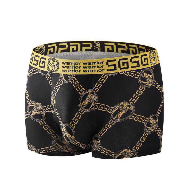 Men’s Antibacterial Printed Boxer Shorts - Breathable, Comfortable, Large Size Luxury Underwear