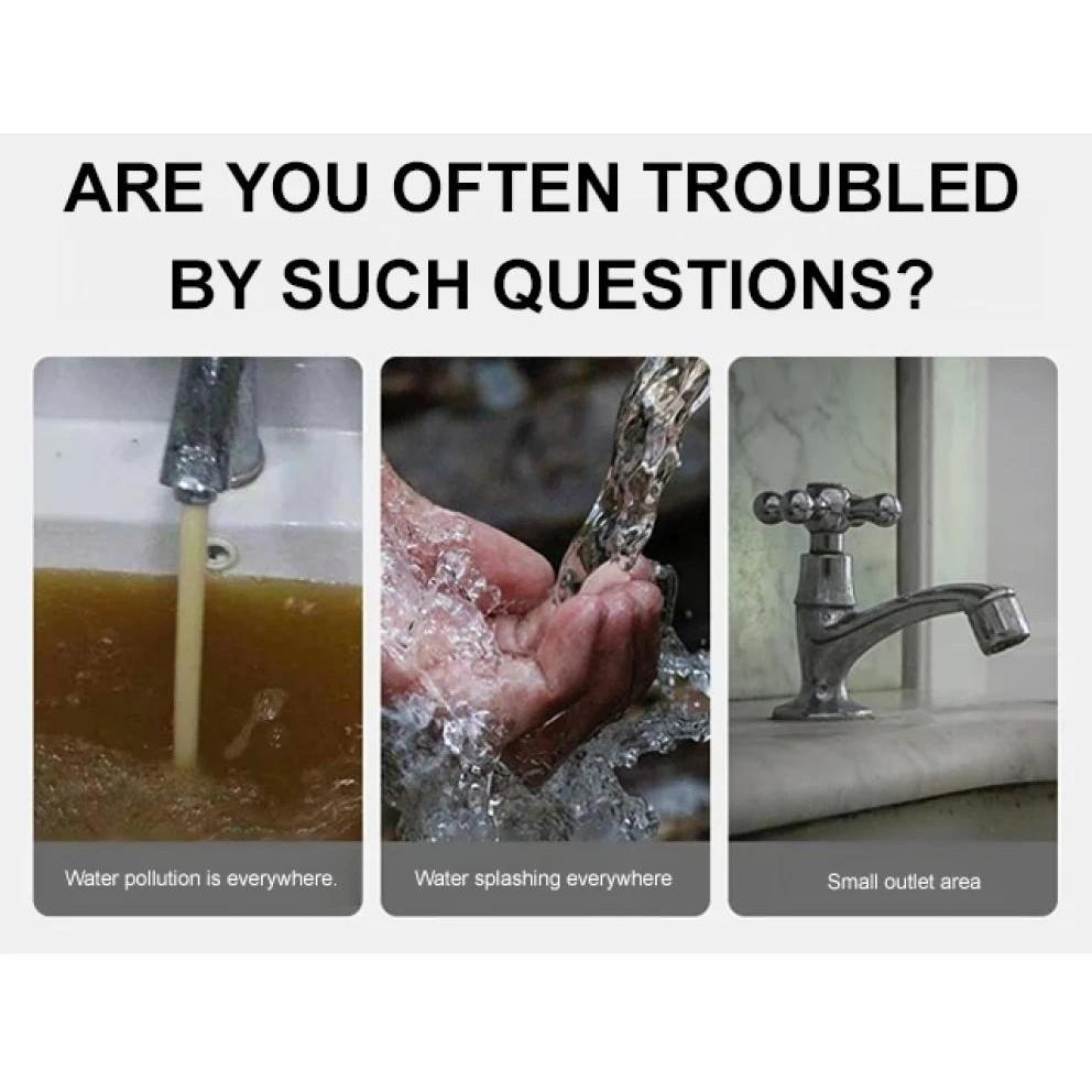 3 Modes Filter Sink Faucet With Swivel Universal Extension Tube Water Saving Boosting and Splash Proof Water Tap